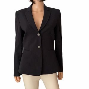 Tahari blue pinstriped blazer